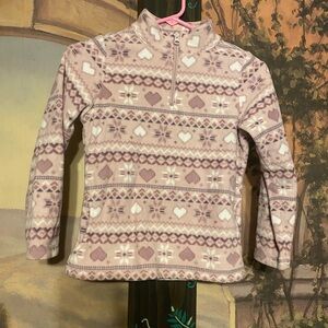 Fair isle light purple 1/4 zip fleece